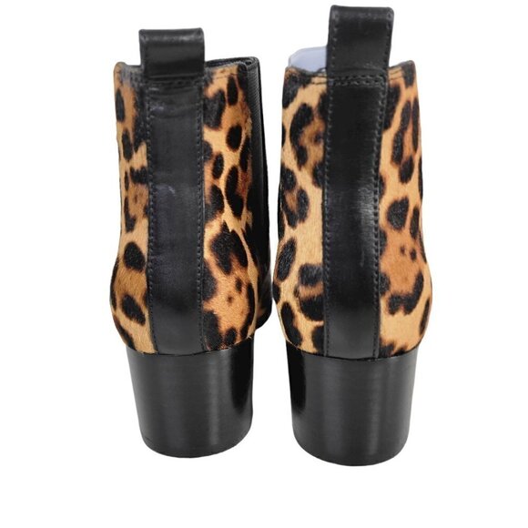 Leopard Animal Print Leather Chelsea Ankle Boots Booties Women | Size 6 - Picture 7 of 16